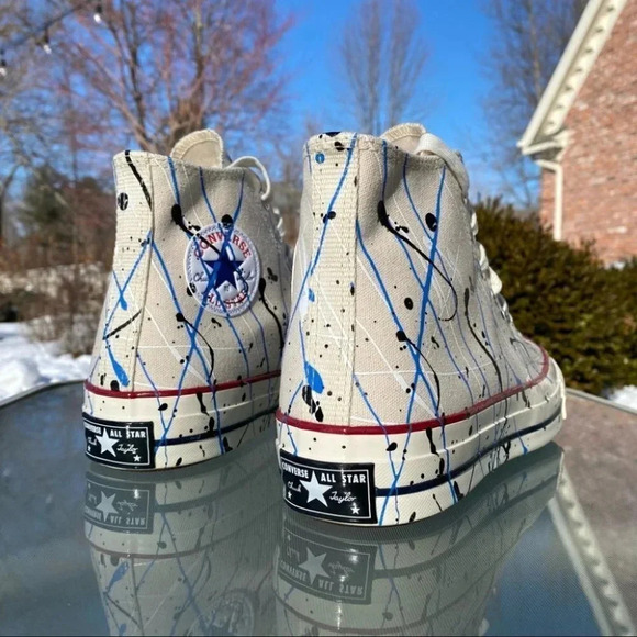 New Converse Chuck Taylor All Star 70 Hi Sneakers Paint Splatter Mens 8.5 - Picture 9 of 14